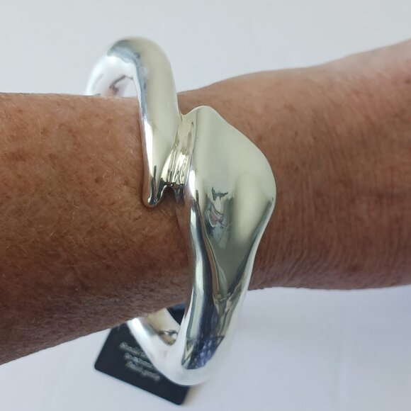 E&L Sterling Silver Electroform Statement Snake Bangle Bracelet Israel NWT - Picture 15 of 16
